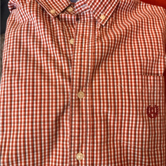 Chaps Red and White Gingham Casual Button Down Shirt - Picture 1 of 6